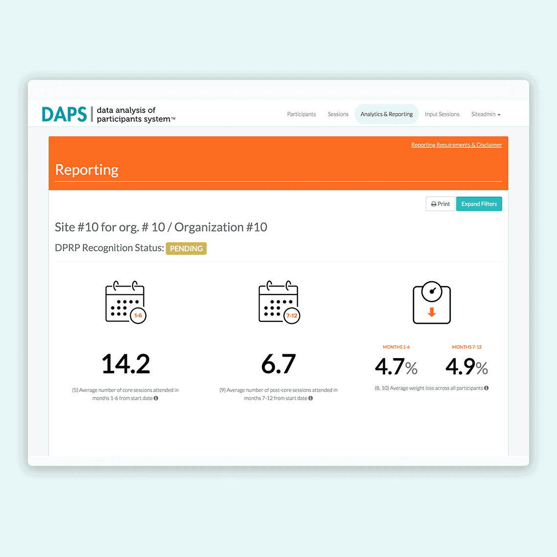 AADE - An app displaying different healthcare metrics