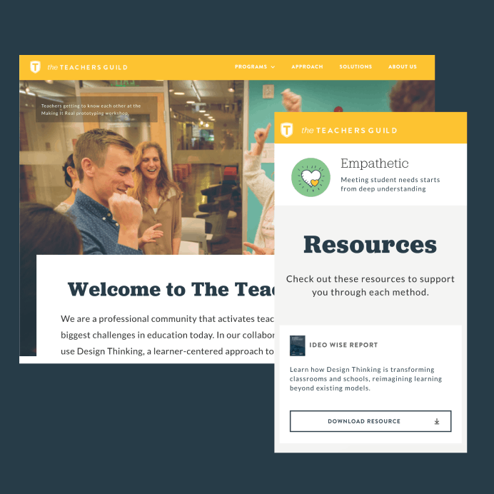 Web design example of teachers guild responsive layouts