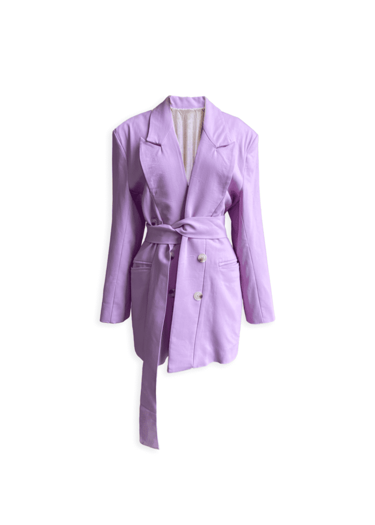 A plain and stylish lavender colored jacket from Ferrah 