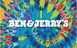 Ben & Jerry's ice cream in tie dye colored background