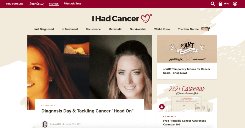 Stories featured in I Had Cancer’s Page with a  woman as featured image 