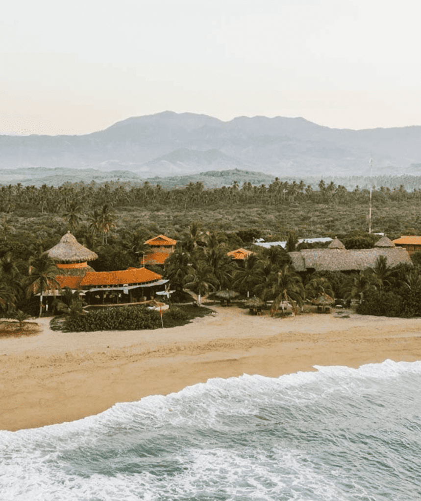 Playa Viva breathtaking resort view with palm trees around 