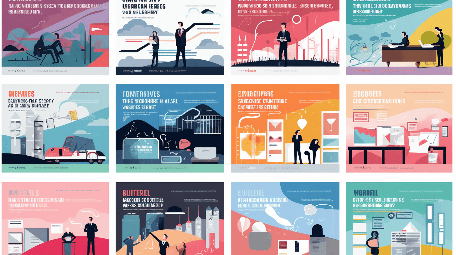 Tiles or cards of different global challenges as if displayed on a website.