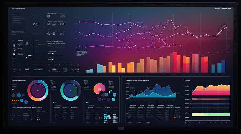 Sample data analytics dashboard. For example, data to monitor SEO.