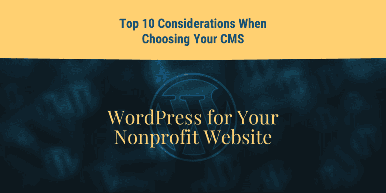 Banner Graphic: WordPress for Your Nonprofit Website
