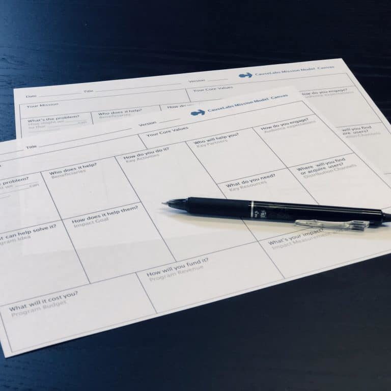 CauseLabs Mission Model Canvas worksheet