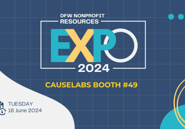 CauseLabs Sponsors DFW Nonprofit Resources Expo. Event banner to visit booth #49.