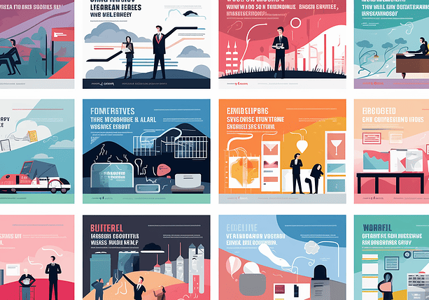 Tiles or cards of different global challenges as if displayed on a website.