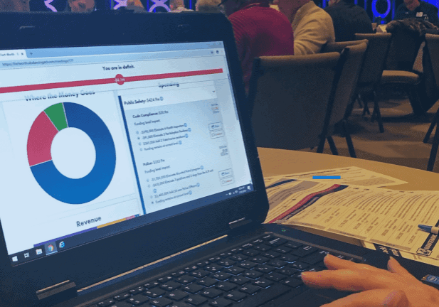 balancing act fort worth website being used on laptop