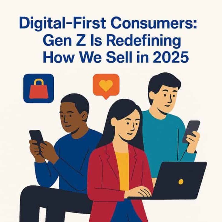 Illustration for the blog digital first consumers gen z redefining how we sell in 2025