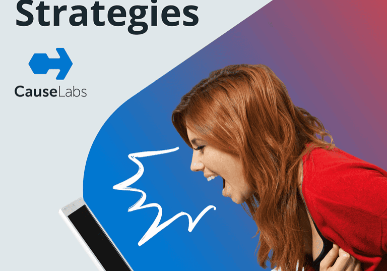 Marketing Strategies - graphic of a woman yelling at a laptop