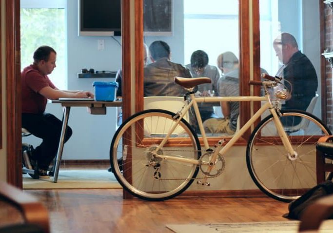 The CauseLabs team gathered around a conference table.