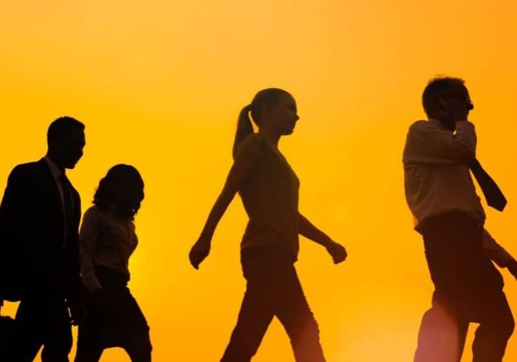 A group of people walking together